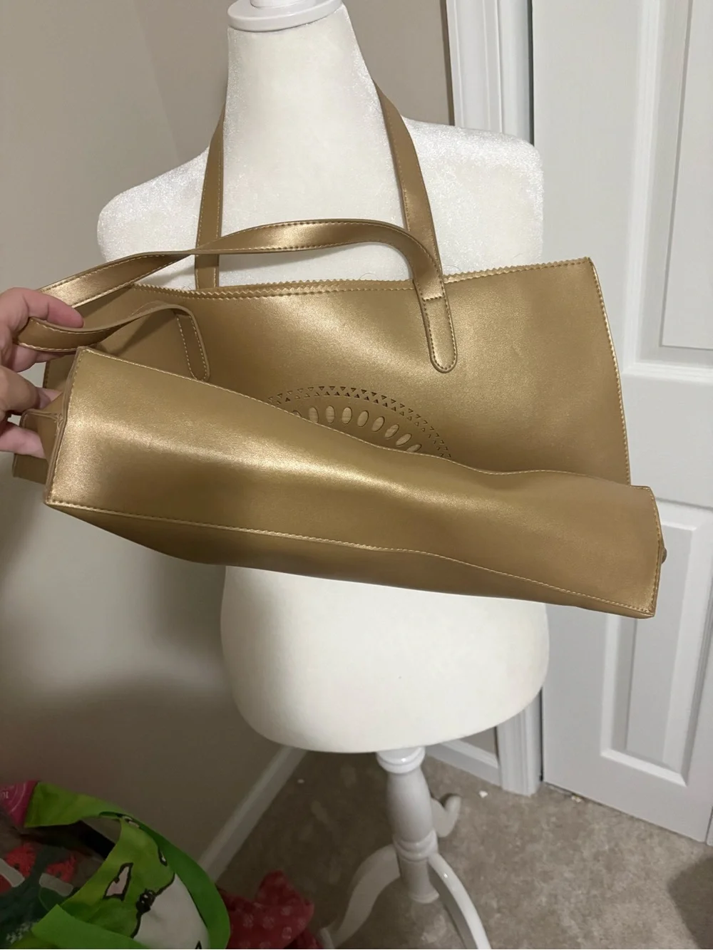 Neiman Marcus GoldPerforated Tote Bag - Women